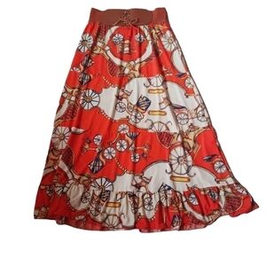 Magic Tan and Orange Ruffle Skirt